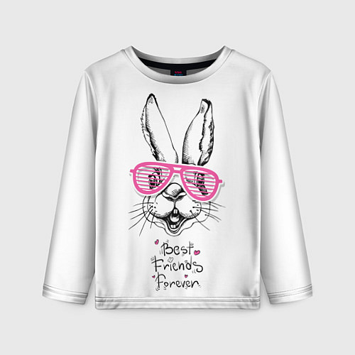 Детский лонгслив Заяц в розовых очках / 3D-принт – фото 1