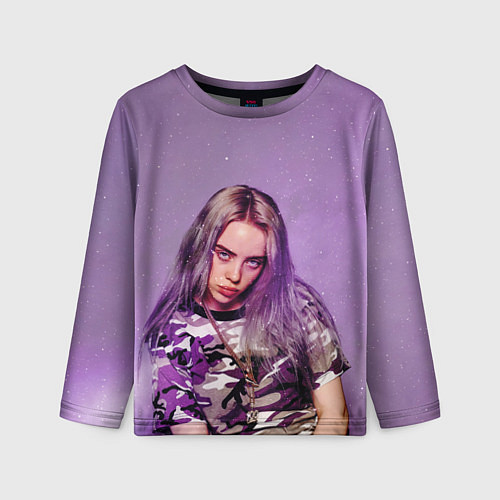 Детский лонгслив Billie Eilish: Violet Fashion / 3D-принт – фото 1