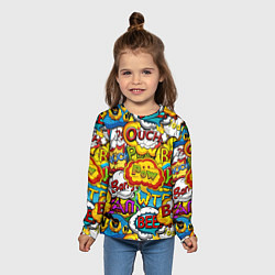 Лонгслив детский Звуки комиксов, цвет: 3D-принт — фото 2