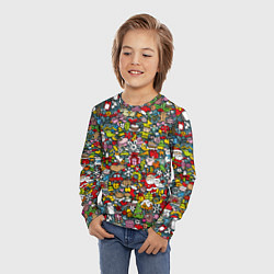 Лонгслив детский Рождественский коллаж, цвет: 3D-принт — фото 2