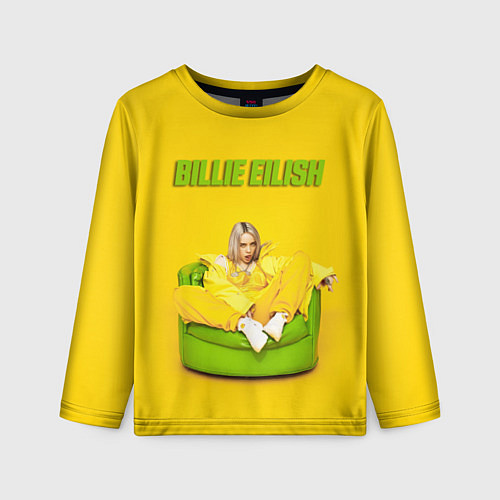 Детский лонгслив Billie Eilish: Yellow Mood / 3D-принт – фото 1