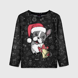 Лонгслив детский Merry Christmas - french bulldog, цвет: 3D-принт