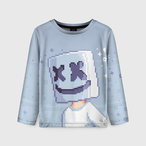 Детский лонгслив Marshmello Pixel / 3D-принт – фото 1