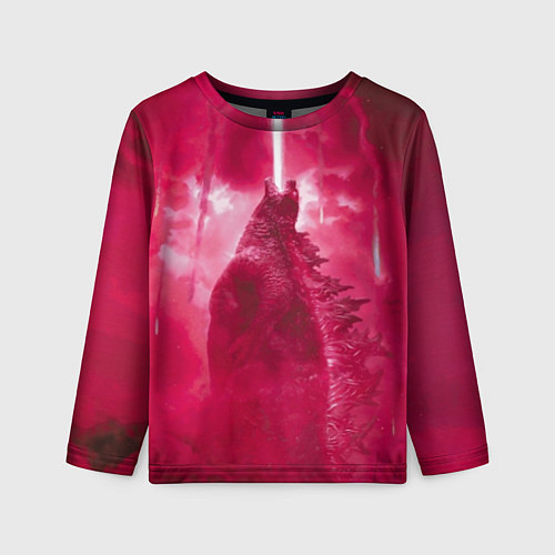 Детский лонгслив Red Godzilla / 3D-принт – фото 1
