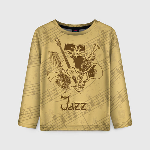 Детский лонгслив Jazz - musical instruments / 3D-принт – фото 1