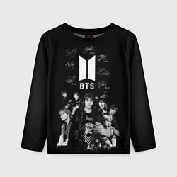 Лонгслив детский BTS плакат с автографами, цвет: 3D-принт