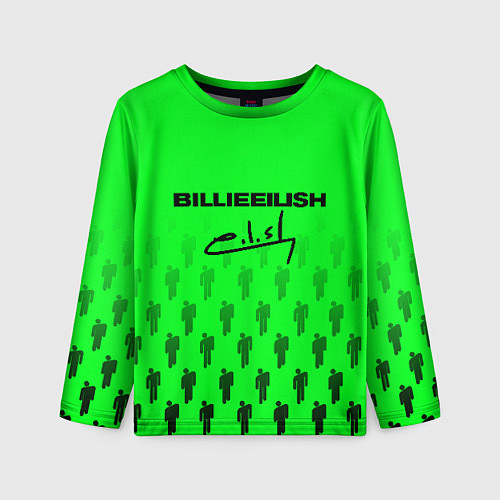 Детский лонгслив Billie Eilish: Green Autograph / 3D-принт – фото 1