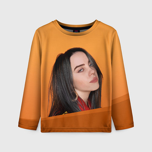 Детский лонгслив BILLIE EILISH: Orange Mood / 3D-принт – фото 1