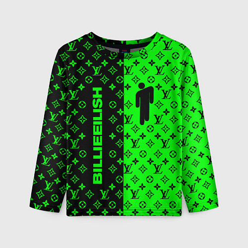 Детский лонгслив BILLIE EILISH x LV Green / 3D-принт – фото 1