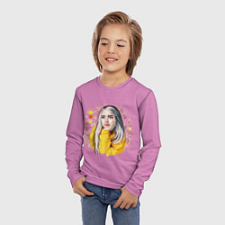 Лонгслив детский Billie Eilish Pink Art, цвет: 3D-принт — фото 2