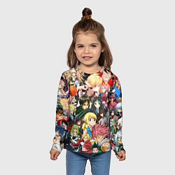 Лонгслив детский Аниме коллаж, цвет: 3D-принт — фото 2