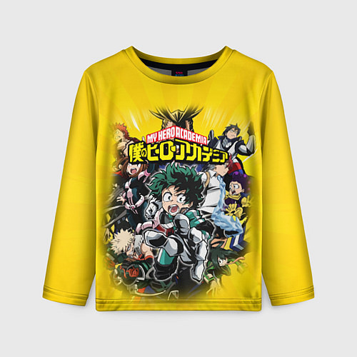 Детский лонгслив MY HERO ACADEMIA группа героев / 3D-принт – фото 1