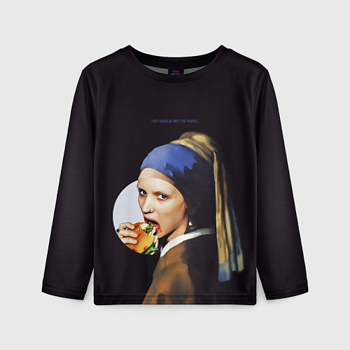 Детский лонгслив Het meisje met de parel / 3D-принт – фото 1