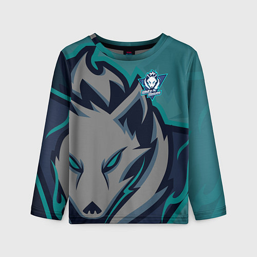 Детский лонгслив Форма White wolves / 3D-принт – фото 1