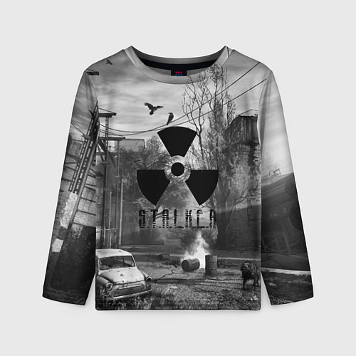 Детский лонгслив СТАЛКЕР-ЧЕРНОБЫЛЬ / 3D-принт – фото 1