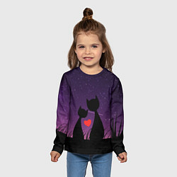 Лонгслив детский Котики, цвет: 3D-принт — фото 2