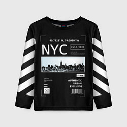 Лонгслив детский Off-White: NYC, цвет: 3D-принт