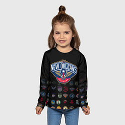 Лонгслив детский New Orleans Pelicans 1, цвет: 3D-принт — фото 2