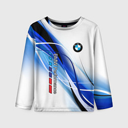 Лонгслив детский BMW волны - blue-white, цвет: 3D-принт