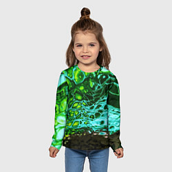 Лонгслив детский Кислотные разводы краски, цвет: 3D-принт — фото 2