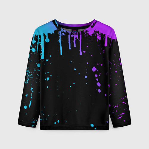Детский лонгслив НЕОНОВЫЕ ПОДТЕКИ / 3D-принт – фото 1