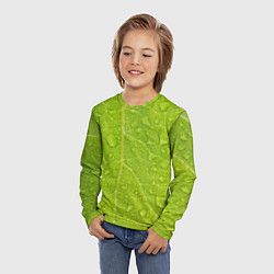 Лонгслив детский Листок с росой, цвет: 3D-принт — фото 2