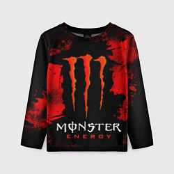 Детский лонгслив Red grunge monster energy