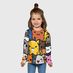 Лонгслив детский КОТЕЙКИ, цвет: 3D-принт — фото 2