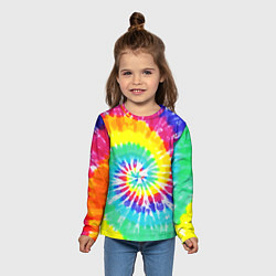 Лонгслив детский TIE-DYE СТЕНА, цвет: 3D-принт — фото 2