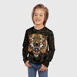 Лонгслив детский Тигровый стимпанк Tiger, цвет: 3D-принт — фото 2