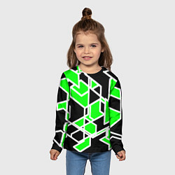 Лонгслив детский Зелёное трубы, цвет: 3D-принт — фото 2