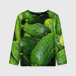 Лонгслив детский Огурцы, цвет: 3D-принт
