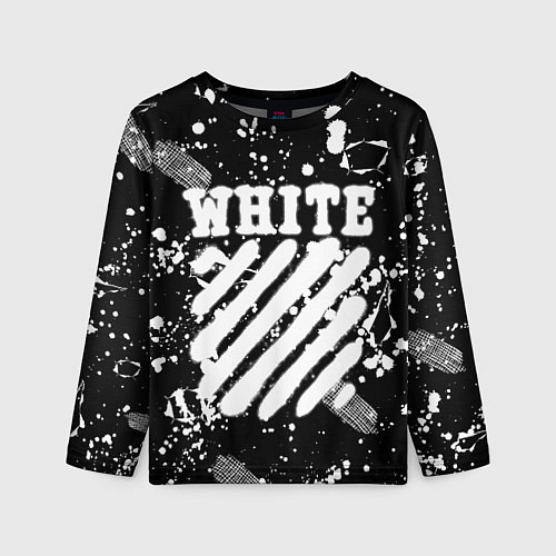 Детский лонгслив Off white / 3D-принт – фото 1