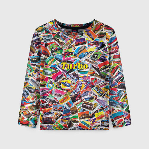 Детский лонгслив Коллекция вкладышей Turbo / 3D-принт – фото 1