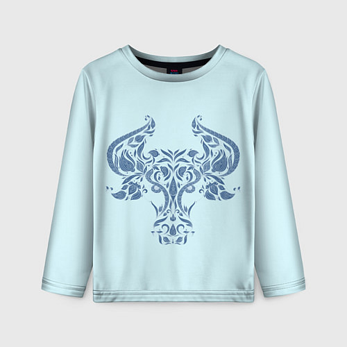 Детский лонгслив Бык узорный / 3D-принт – фото 1