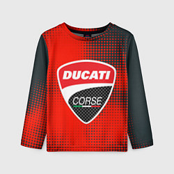 Лонгслив детский Ducati Corse logo, цвет: 3D-принт