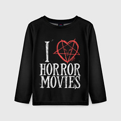 Лонгслив детский I Love Horror Movies, цвет: 3D-принт
