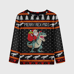 Лонгслив детский Merry Rex-mas, цвет: 3D-принт