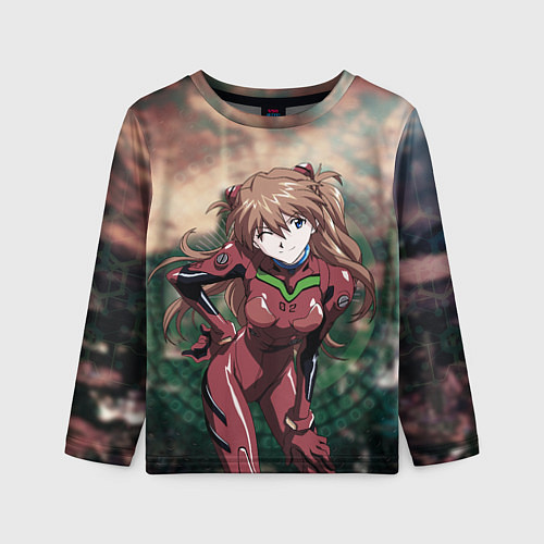 Детский лонгслив Аска Евангелион / 3D-принт – фото 1