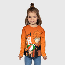 Лонгслив детский ВОЛЕЙБОЛ!! HAIKYUU!!, цвет: 3D-принт — фото 2