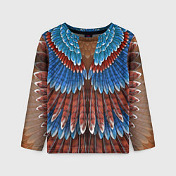 Лонгслив детский Оперение: сойка, цвет: 3D-принт