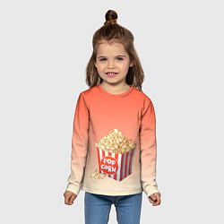 Лонгслив детский Попкорн рисунок, цвет: 3D-принт — фото 2