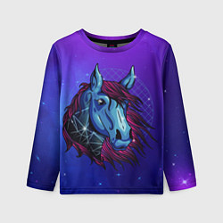 Детский лонгслив Retrowave Neon Horse