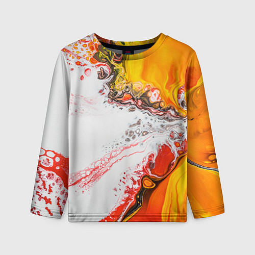 Детский лонгслив Рисунок желтой краской / 3D-принт – фото 1