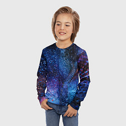 Лонгслив детский Синяя чешуйчатая абстракция blue cosmos, цвет: 3D-принт — фото 2