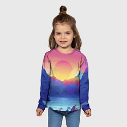 Лонгслив детский Красочные Горы, цвет: 3D-принт — фото 2