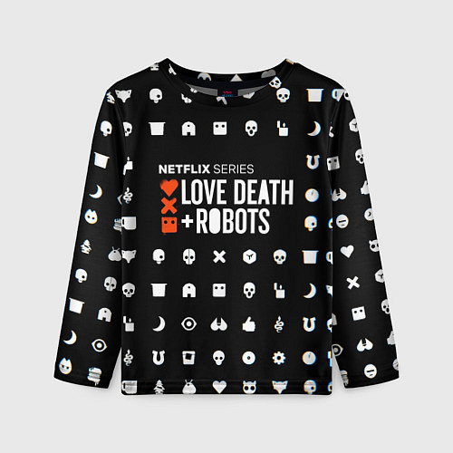 Детский лонгслив LOVE DEATH ROBOTS $$$ / 3D-принт – фото 1