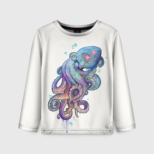 Детский лонгслив Осьминог яркий / 3D-принт – фото 1