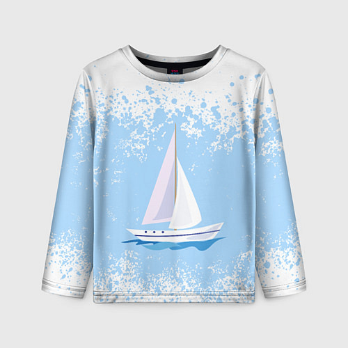 Детский лонгслив ОДИНОКАЯ ЛОДКА SAILBOAT Z / 3D-принт – фото 1