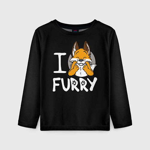 Детский лонгслив I love furry / 3D-принт – фото 1